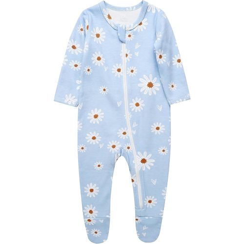 O2 BABY Baby Boys Girls Organic Cotton Zip-Front Sleeper Pajamas, Footed Sleep 'n Play