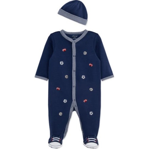 Sports Cotton Footie & Hat Set, 3M