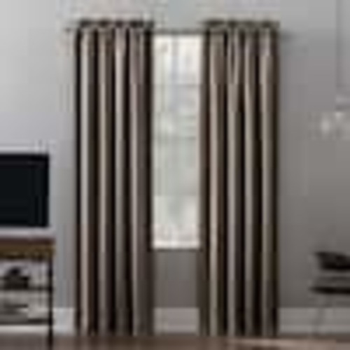 Sun Zero Alna Theater Grade Taupe Polyester 52 in. W x 84 in. L Rod Pocket 100% Blackout Curtain (Single Panel) 52473