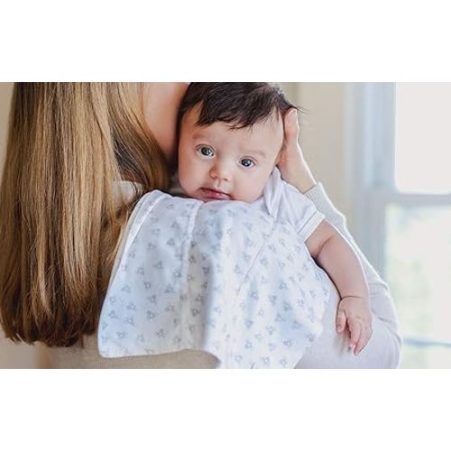 Burt's Bees Baby - 5 Pack of Burp Cloths, 100% Organic Cotton (1 Cloud, 1 Solid Color, 1 Honey Bee, 1 Stripe, 1 Alphabet Bee Print, Heather Grey) - Heather Grey Prints - 5-Pack