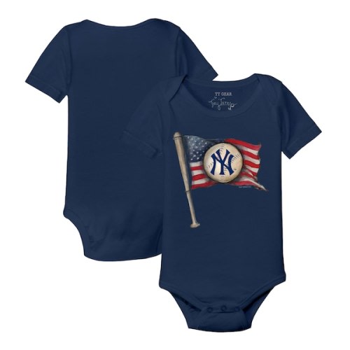 Infant New York Yankees Tiny Turnip Navy Baseball Flag Bodysuit