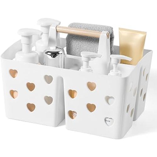 Amazon | Heart Shower Caddy | White
