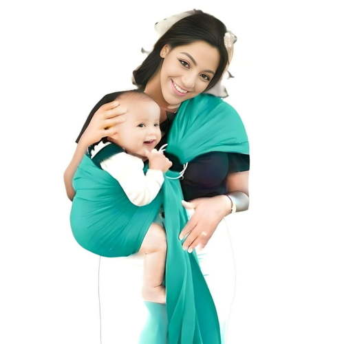Cuddle'm Ring Sling Baby Carrier Newborn to Toddler - Baby Wrap /Aquamarine