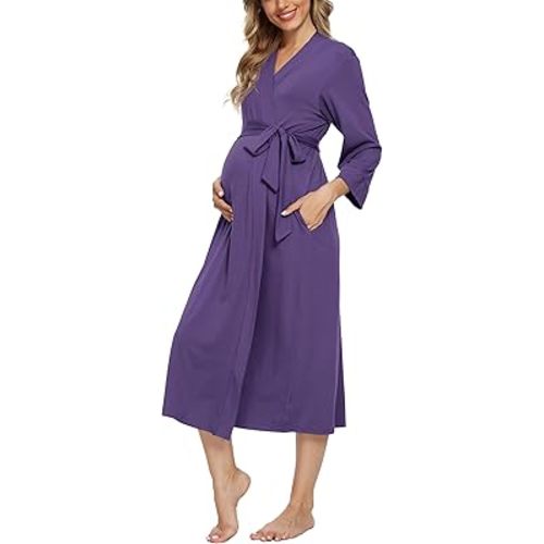 Xpenyo Women's Maternity Sleepwear,Labor/Delivery/Nursing/Hospital Nightgown Kimono Robes Long Pregnancy Loungewear