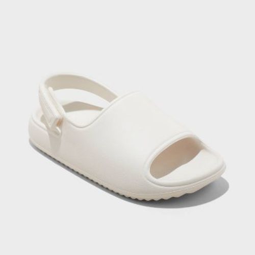 Toddler Beck Footbed Sandals - Cat & Jack™ Ivory 9T: Adjustable Strap, Open Toe, Textured Outsole