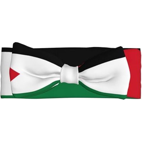 Flag of the State of Palestine Bow Hair Accessories, Kids Hair Accessories for Newborn, Baby, Toddler, Elastic Bow Headband 0-6 Months