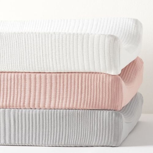 Organic Cotton Matelasse Changing Pad Cover- Rosette