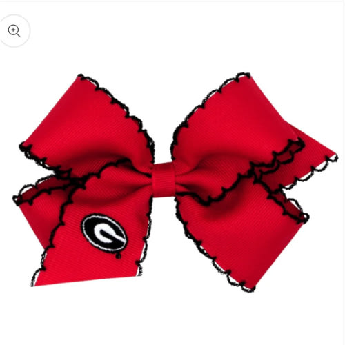 Wee Ones Girls Hair Bow on Clip - Red Moonstitch - Embroidery UGA – Best Dressed Child