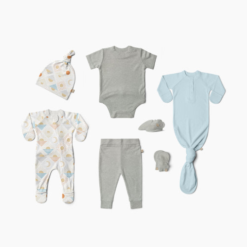 Goumi Kids x Babylist Bamboo & Organic Cotton 7-Piece Layette Gift Set - Pebble