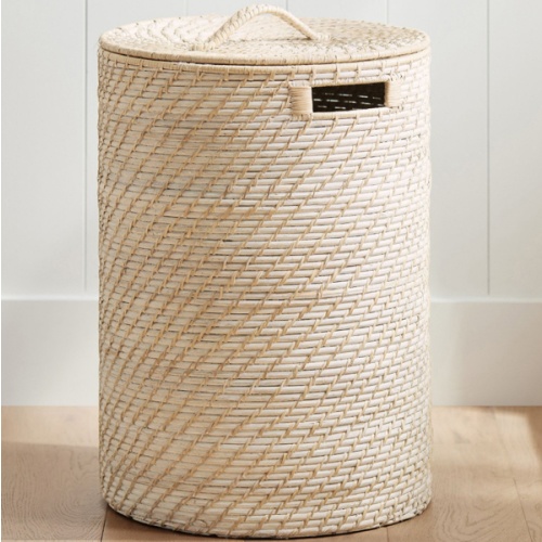 Quinn White Washed Hamper