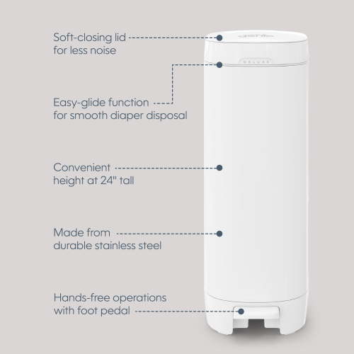 Diaper Genie Infant Deluxe Pail with 9 Easy Roll Bags, White