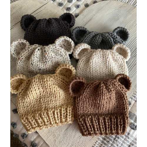 Bear Hats, Baby Bear Hats, Knit Bear hat, Chunky bear hats, Luv Beanies, Childrens hats, kids hats, boy hats, Bear Beanies, Teddy bear hats