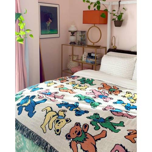 Grateful Dead Marching Bears Woven Cotton Blanket