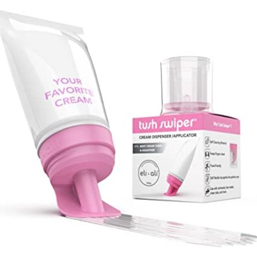 Eli & Ali Tush Swiper - Diaper Rash Cream & Butt Paste Applicator - Universal Fit for Most Diaper Creams | Mess-Free & Hygienic Alternative to Cream Spatula - Carry Less Baby Gear - Pink, 1 Pack