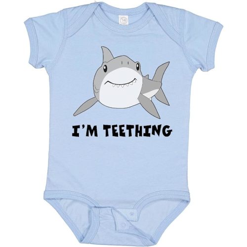 inktastic I'm Teething Cute Shark Baby Bodysuit