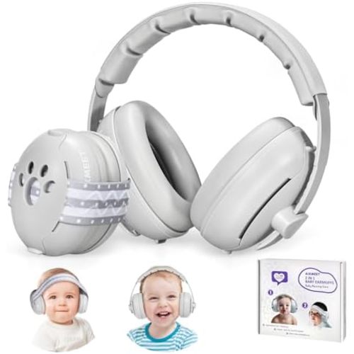 AIXMEET 2 in 1 Baby Ear Muffs Noise Protection,Baby Ear Defenders, Noise Cancelling Headphones for Baby & Toddler 0-36 Months