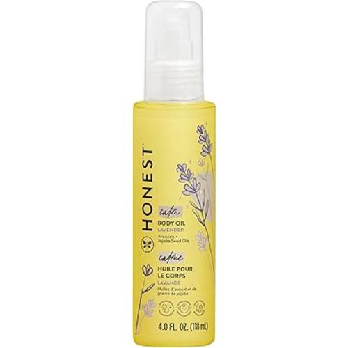 The Honest Company Lavender Infused Calming Body Oil | Moisturize, Nourish, + Soothe Baby's Skin | Plant-Based, Hypoallergenic, Vegan | 4.0 fl oz