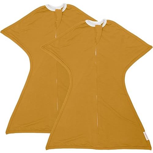 SleepingBaby Zipadee-Zip Transition Swaddle - Baby Swaddling Blanket with Zipper Convenience - Roomy Baby Wearable Blanket for Easy Diaper Changes - Honey, Medium (6-12 Month) - 2 Pack