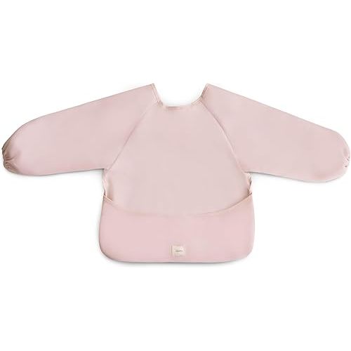 mushie Long Sleeve Baby Bib | Water Resistant Adjustable Fit for Ages 6-24 Months