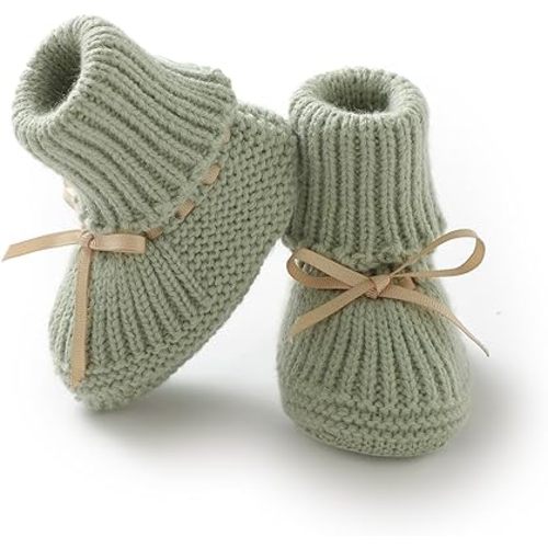 mimixiong Baby Booties Newborn Infant Sock Shoes Hand Knitting Crochet Boy and Girl Cozy Shoes