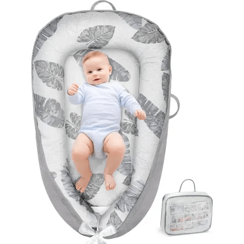 URMYWO Baby Lounger - Baby Lounger For Newborn, Breathable & Soft Baby Nest Cover Co Sleeping for baby 0-24 Months, Babies Essentials Gifts, Portable Infant Lounger Baby Floor Seat for Home and Travel