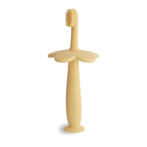 mushie Flower Toddler Training Toothbrush (Daffodil)