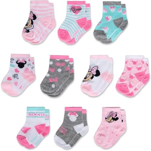 Disney Baby Girls & Boys Minnie Mickey Mouse 10-Pack Infant Sock
