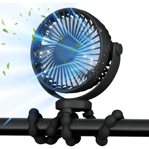 Stroller Fan, 20H Clip-on Fan for Infant 360° Rotate Flexible Tripod 4000mAh Baby Fan Handheld USB Desk Cooling Fan for Bedroom Crib Treadmill Travel Camping Moms-to-be Essentials