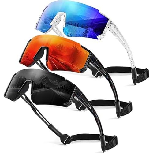 3 Pack Kids Polarized Sunglasses - Youth Baseball Sunglasses for Boys Girls Age 3-12 Sports UV Protection Goggles