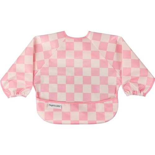 Tiny Twinkle Mess Proof Baby Bib, Pink Checkers