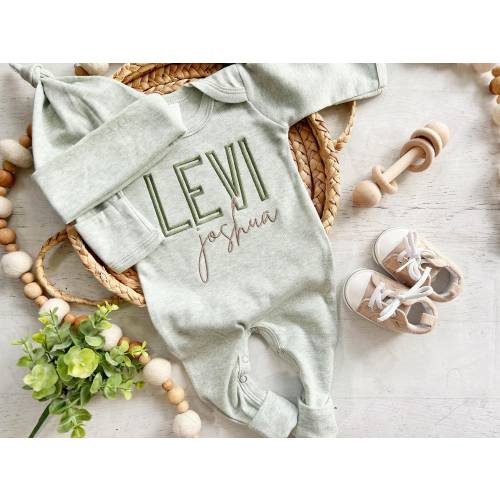 Preemie size | sage hat + sage romper