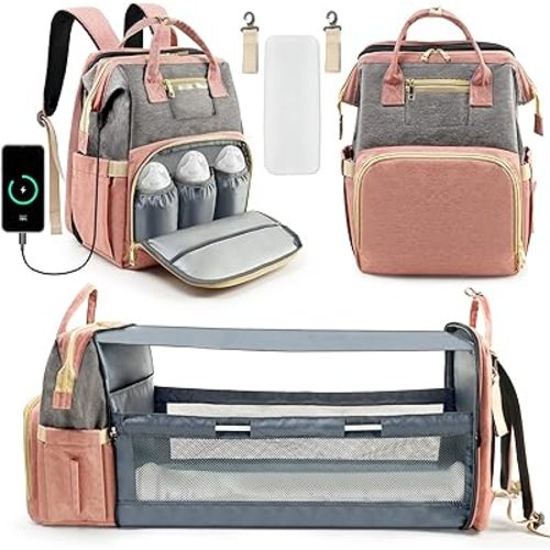 Diaper Bag Backpack, Multifunction Waterproof Large Travel Baby Changing Bags Back Pack for Dad/Mom