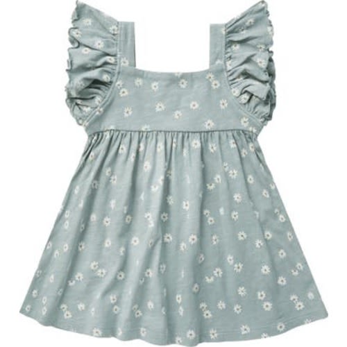 Mariposa Floral Flutter Sleeve Cotton Dress, 12-18M