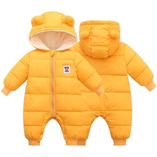 Baby Boys Girls Snowsuit Infant Winter Clothes Newborn Hooded Jacket Toddler Jumpsuit Coat