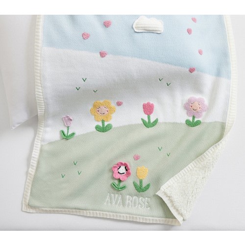 Flower Garden Heirloom Baby Blanket
