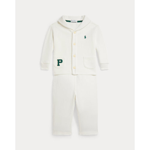 Estate-Rib Letter Jacket & Pant Set