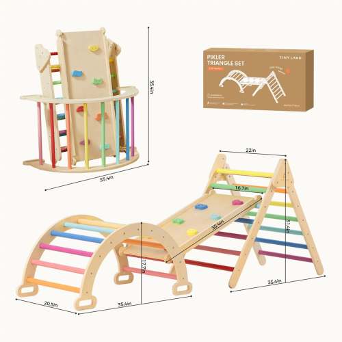 Tiny Land® 7-in-1 Rainbow Climbing Set | Tiny Land Official Store® | All for Kids