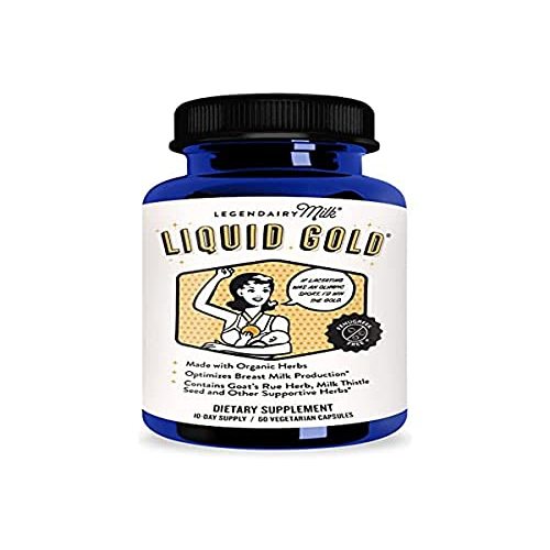 Legendairy Milk Liquid Gold Lactation Supplement, Organic Goat's Rue Lactation Support with Milk Thistle, Shatavari, Fennel, Alfalfa and Anise, Breastfeeding Supplements, 60 Vegan Capsules