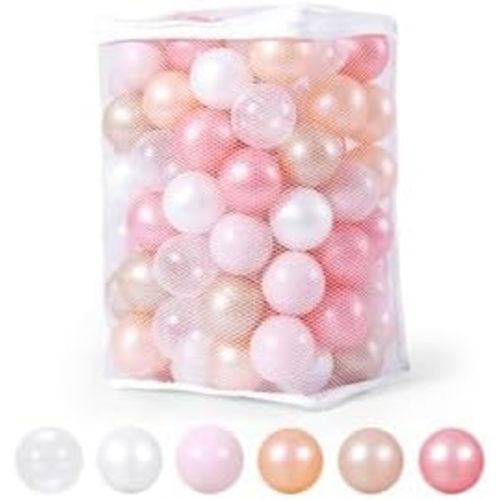 Ball Pit Balls Play Balls - 100 Pieces Baby Soft Plastic Balls BPA&Phthalate Free Non-Toxic Crush Proof Play Balls for 1 2 3Years Old Toddlers Baby Kids Birthday Pool Tent Party