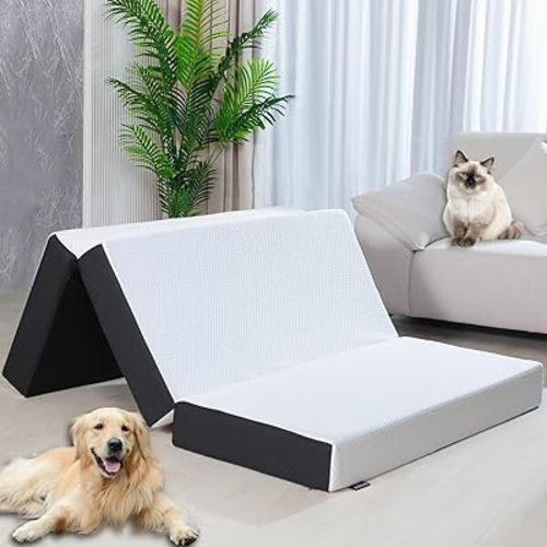 Mattress Topper, 6 Inch Memory Foam, Full Size, Tri-fold, Ventilated, Conform Ergonomics, Soft, Portable, Floor Guest Bed, 73x52x6 inches
