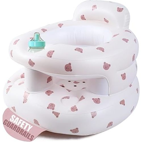 Upgraded Inflatable Baby Seat for Babies 3-36 Months, Inflatable Baby Chair Sit Me Up Floor Seat for Baby, Back Support Baby Seats for Infants for Sitting Up, Blow Up Baby Chair with Built in Air Pump