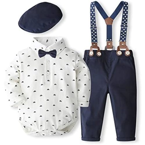 Kimocat Baby Boys Clothes Sets Long Sleeve and Pants Gentleman Outfit Suits