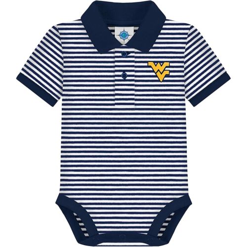 Creative Knitwear College Baby Striped Polo Bodysuit - Team Logo, Multiple Colors, for Boys & Girls (0-12 Months)