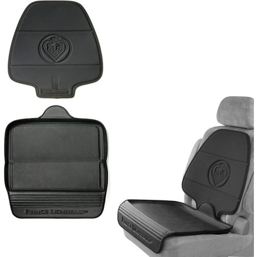 Prince Lionheart Car Seat Protector, The Only 2 Stage Seatsaver Designed with Thick Padding, Nonabsorbent, Waterproof, PVC Foam Material. Compatible With all Baby and Toddler Car Seats(Black) - Seat Saver