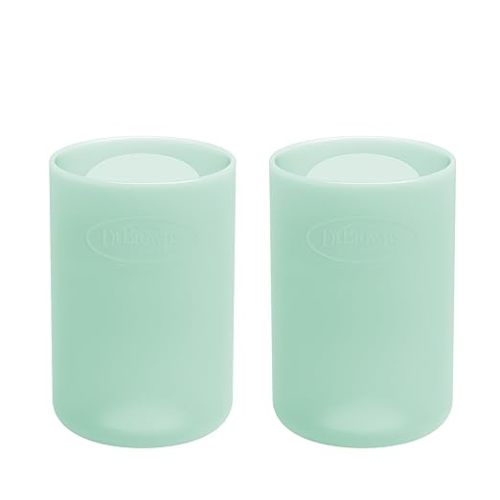 Dr. Brown's Options+ Narrow Glass Bottle Sleeves, 100% Silicone, Mint, BPA-Free, 4 oz, 2-Pack