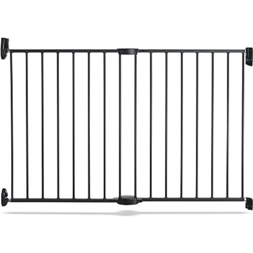 Munchkin® Push to Close™ Baby Gate, Hardware Mounted Safety Gate for Stairs, Hallways and Doors, Extends 28.5" to 45" Wide, Metal, Dark Grey