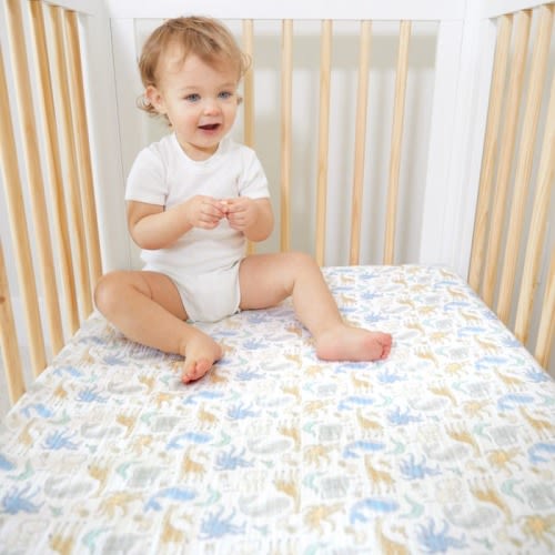 essentials cotton muslin crib sheet