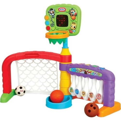 Little Tikes 3 in 1 Sports Zone: Adjustable Basketball, Soccer Goal, and Toy Set