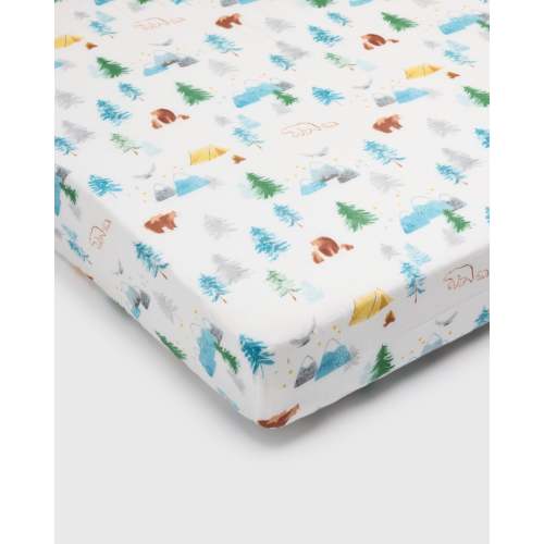 Muslin Fitted Crib Sheet - Adventure Begins
