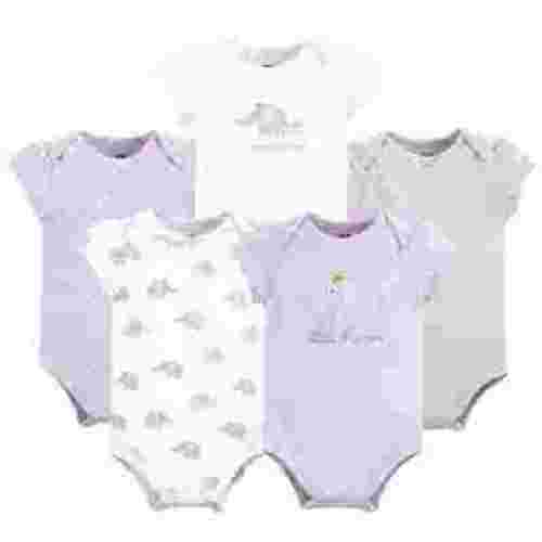 Hudson Baby Short Sleeve Bodysuits, 5-Pack, Newborn- 24 Months